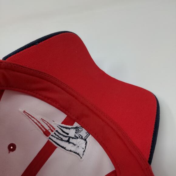 Reebok NFL Football New England Patriots Strapback Hat Red Embroidered Logo - Picture 11 of 13